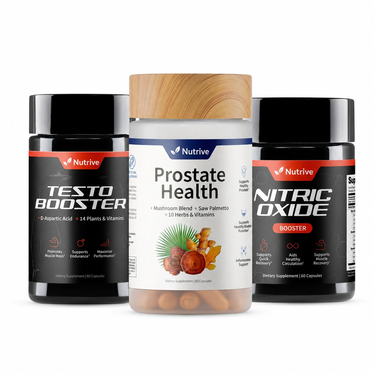 Das ultimative Trio für die Männergesundheit – Testosteron-Booster + Prostatagesundheit + Stickstoffmonoxid-Booster