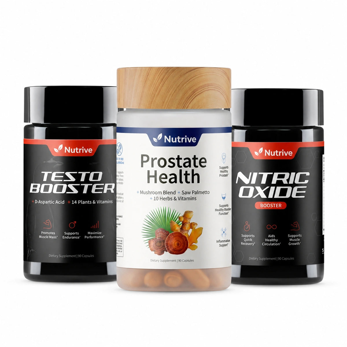 Das ultimative Trio für die Männergesundheit – Testosteron-Booster + Prostatagesundheit + Stickstoffmonoxid-Booster
